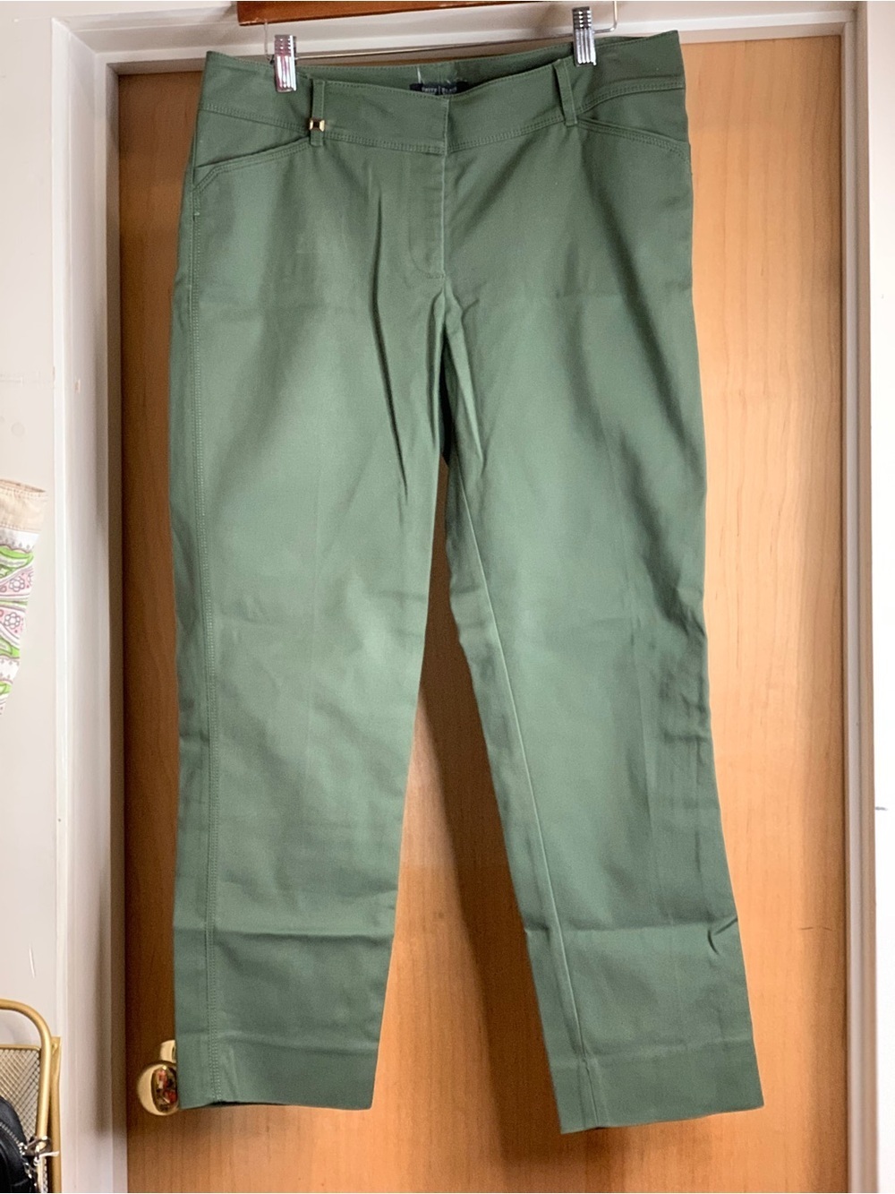 White House Black Market PerfectForm Olive Slim Ankle Pants Size-10R